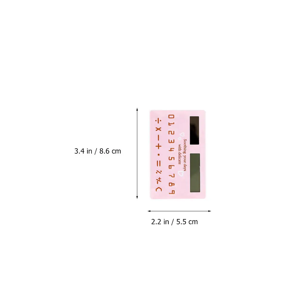 2Pcs Solar Energy Calculator Thin Type Design Mini Calculator for Students Colleagues Friends Pocket Backpack