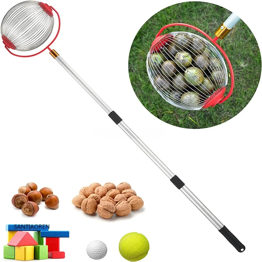 

2025Hot Sale Durable Long Handle Steel Garden Tools Garden Rolling Fruit Collector Nut Picker Gatherer