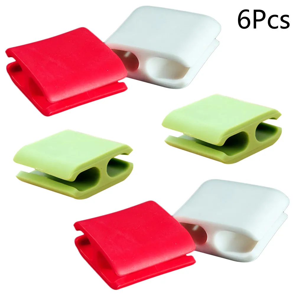 6Pcs Strong Adhesive Silicone Cable Clips Organizer for Chargers USB Audio Cords Desktop TV Computer Wire Management Holder