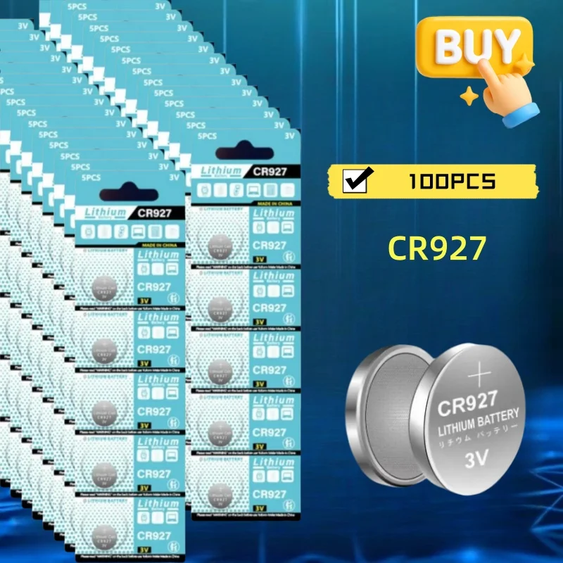 

100 шт. 3 В литиевые батареи CR927 CR 927 DL927 BR927 BR927-1W CR927-1W для дистанционного управления, светильник, игрушка, часы, кнопки, монетные элементы