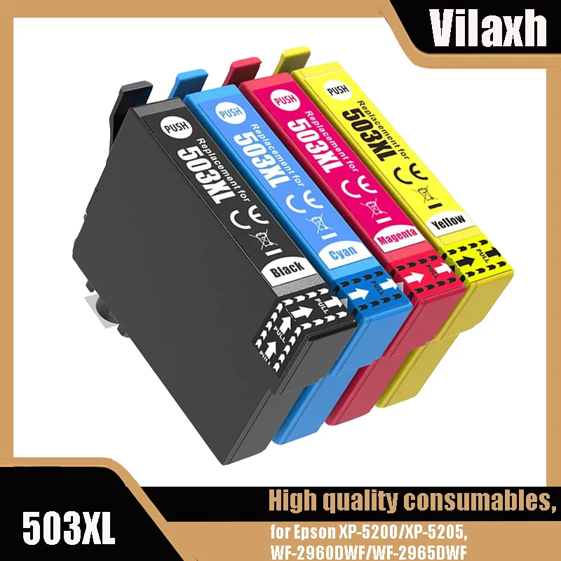 VilaxhT503 503XL Compatible Ink Cartridge For EPSON XP-5200 XP-5205 WF-2960 WF-2965DWF Printer European Version