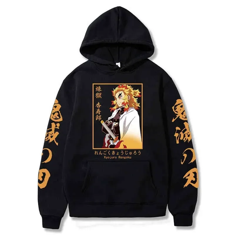 

Anime Hoodies Men Women Gothic Harajuku Hooded Pullover Manga Print Casual Sweatshirts Fashion Streetwear