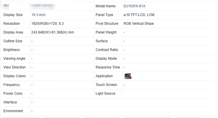 Original CMI Display 10.3Inch DJ103FA-01A for BMW F01 F02 F07 F10 F11 6WB Full Led dashboard 9363263