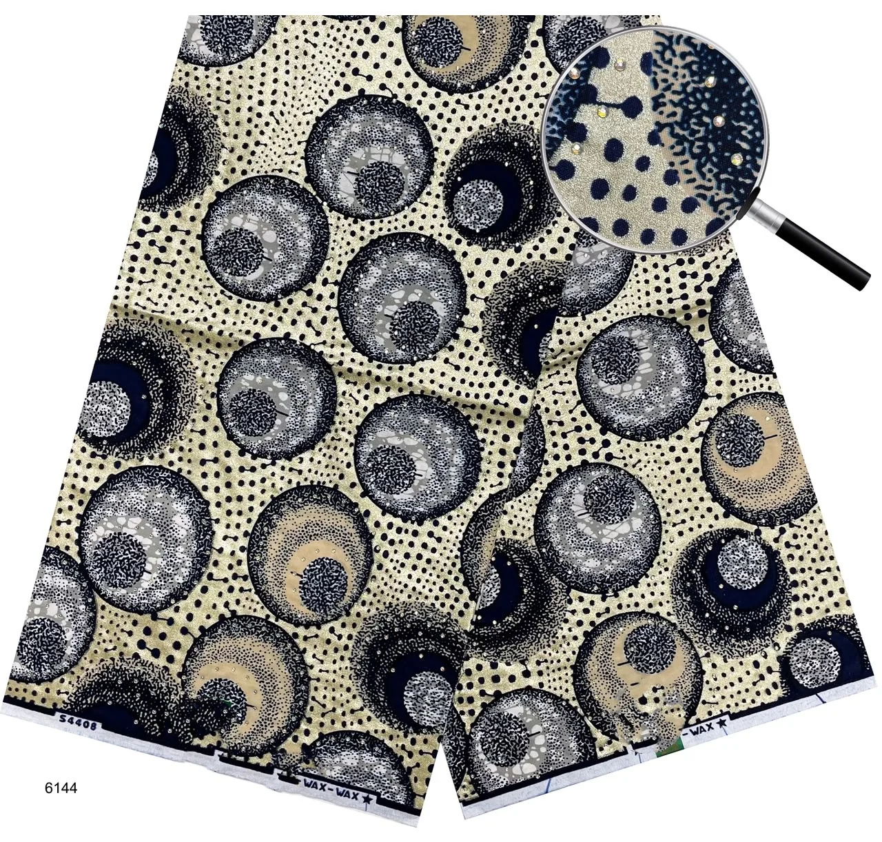 2026 New Style Nigeria Golden Stone Wax Print Fabric - High Quality African Wax Print Fabric for Patchwork, Clothing & DIY