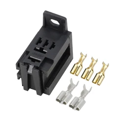 1 Set Auto Violet Relais Socket Met Terminal 12V/24V/30a Omschakeling Contact Gemodificeerd Nylon Vlamvertrager