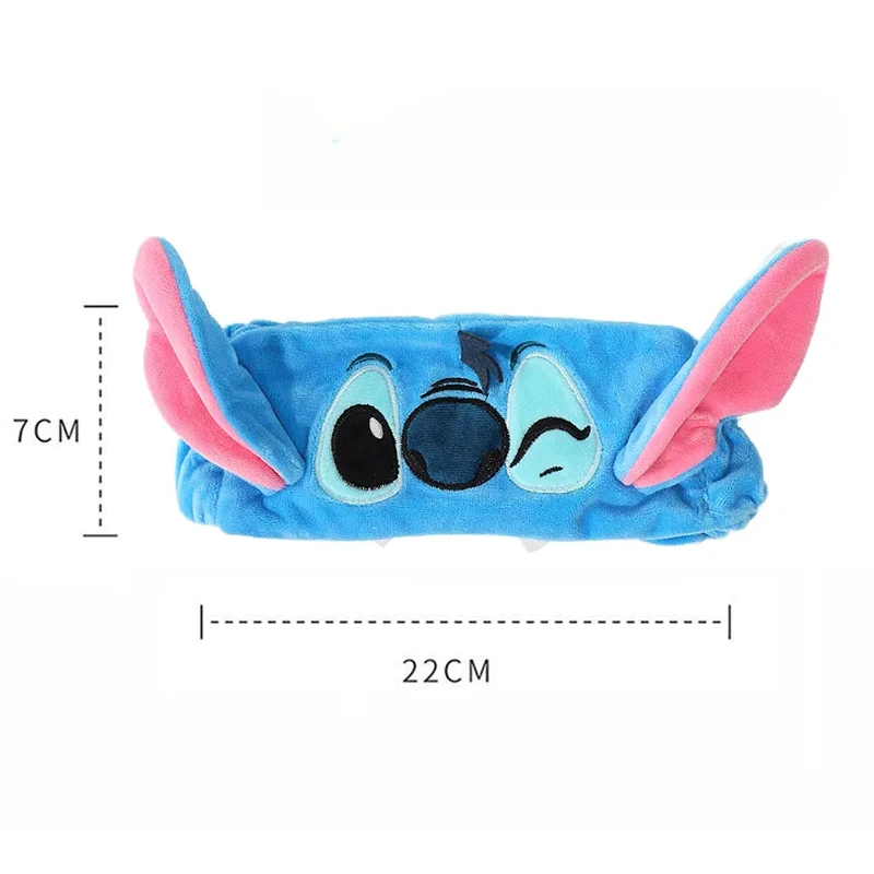 Disney Stitch Haar bänder Kawaii Anime Figuren weichen Plüsch Stirnband Mode elastische Kopf bedeckung Frauen Mädchen Kinder Geburtstags geschenke