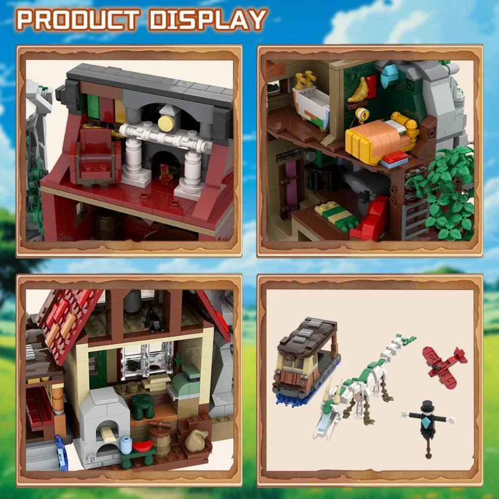 Nowa Kolekcja MOC Modeli Scen Animacyjnych Klasyczny Mobilny Zamek Dom Olejowy Budynki Klocki Puzzle Zabawka DIY Prezent dla Dzieci