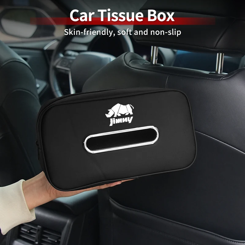 Car Seatback Tissue Box Leather Armrest Paper Case Tower Storage Bag Accessories For Suzuki Jimny Grand Vitara SX4 Swift Kizashi view 5