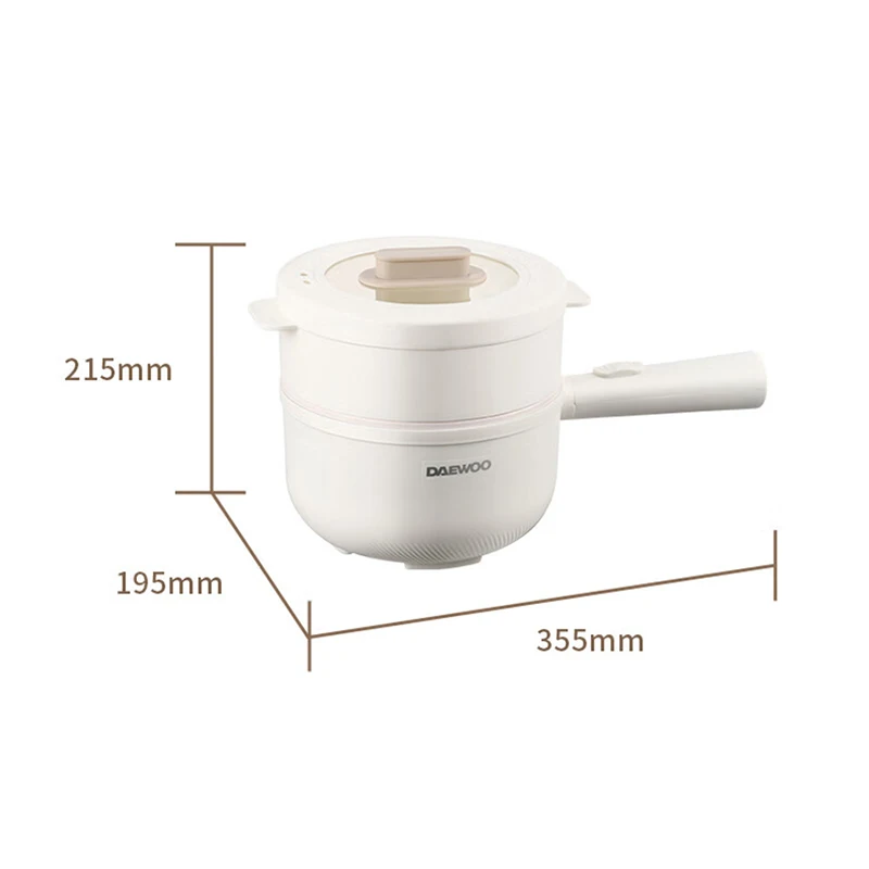 DAEWOO 2L Mini Electric Hot Pot Non-Stick Ceramic Pot 2 Heat Levels Multifunctional Cooker view 5