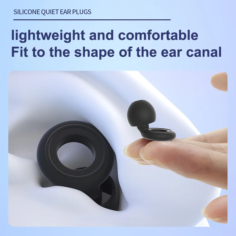 السفر التركيز العميق السباحة خلق بيئة صامتة 1 مجموعة سدادات الأذن سيليكون لينة إلغاء الضوضاء مريحة تناسب النوم #5