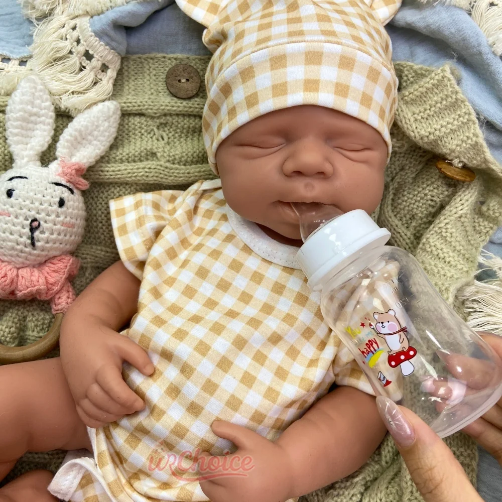 Can Use Pacifiers 50cm Silicone Reborn Doll Anatomically Correct Soft Touch Realistic Washable Newborn Doll for Collectors