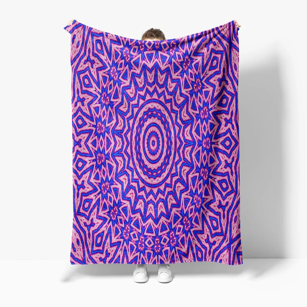 

Vibrant Abstract Pattern Blanket - Geometric Colorful Throw Blanket for Sofa Bed Living Room Decor Gift
