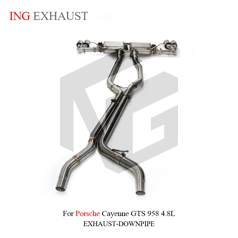 Ing sistema de escape catback de aço inoxidável para porsche cayenne gts 958 4.8l silenciador válvula remoto sem fio peças de automóvel