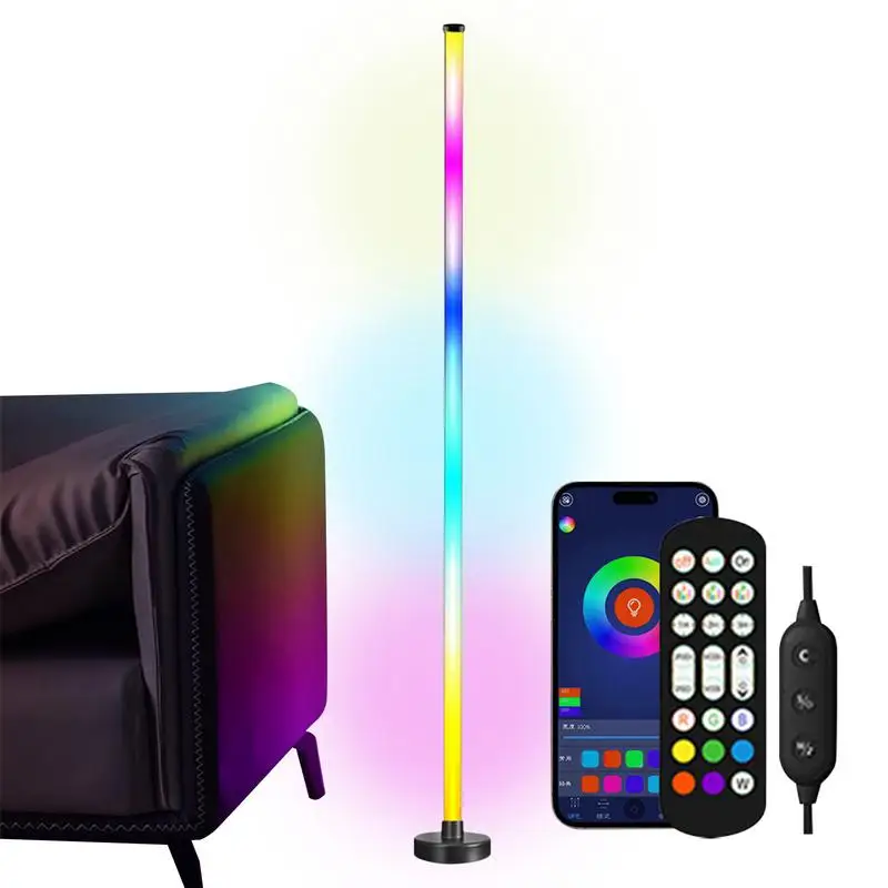 

RGB Corner Floor Lamp Modern Floor Lamp Music Sync 10W Standing Floor Lamp Ambient Lighting With App Remote Control For Bedrooms