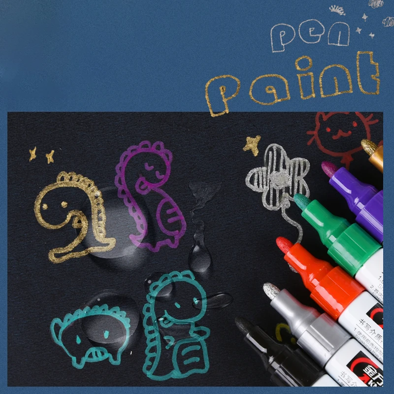 

Промышленные маркеры, набор из 12 цветов, водонепроницаемые ручки с жирным наконечником 2 мм для шин, металлов, дерева и пластика, перманентной масляной основы