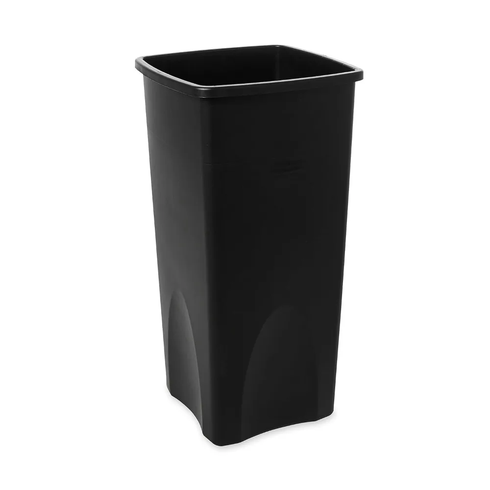 

Untouchable Square Trash/Garbage Can, 23-Gallon, Black, Wastebasket for Outdoor/Restaurant/Office/School/Kitchen