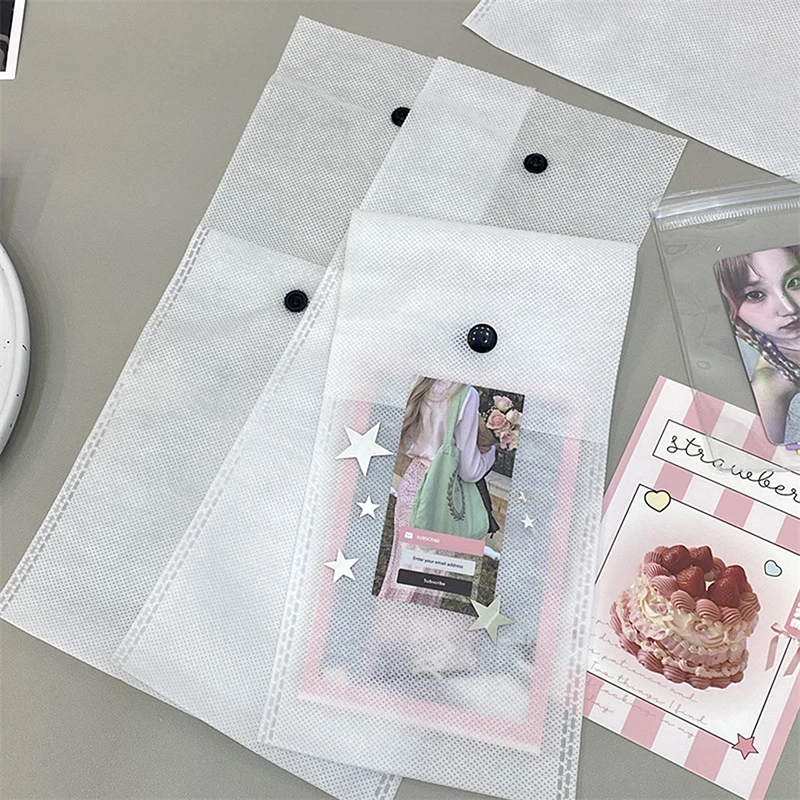 5/10Pcs Simple Fashion Non Woven Packaging Bag Dustproof Business Card Wallet Coin Purse Bag Card Holder Card Organizer Bag