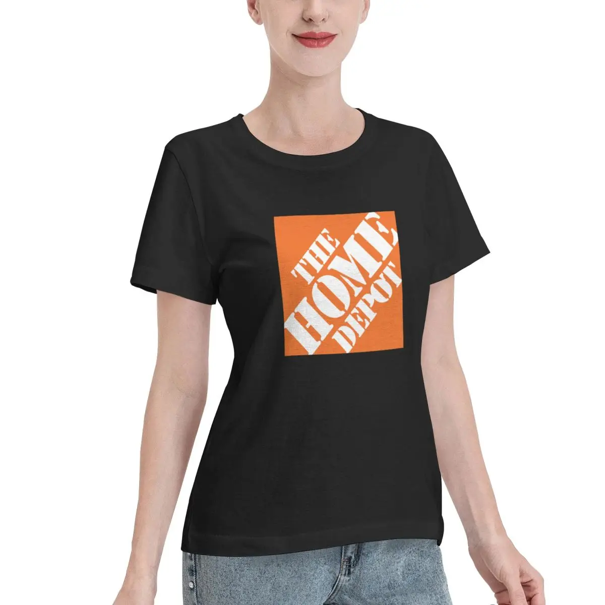 The Home Depot Tee-Shirts Cotton T-shirts Women Short Sleeve O-Neck Tops