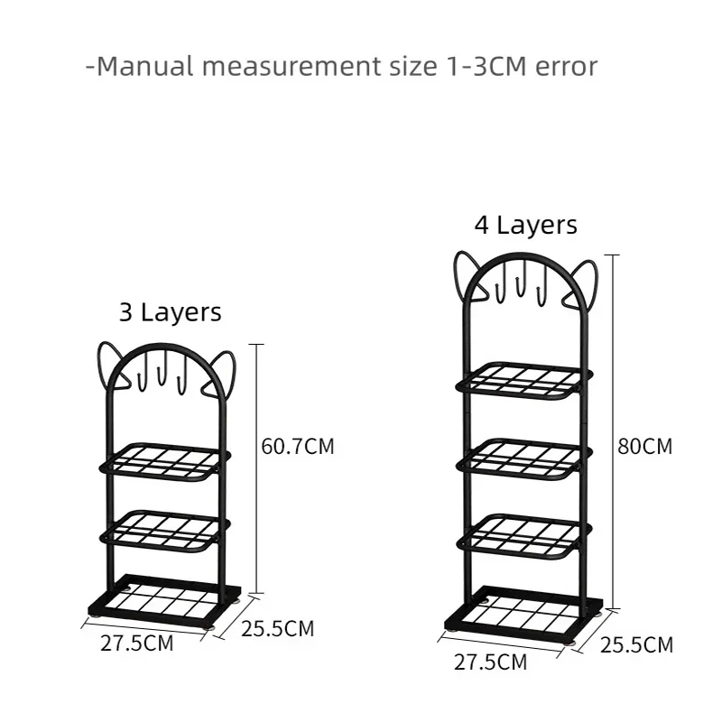 Wielowarstwowy ucho kota stojak na buty wielowarstwowy metalowy szafka na buty domowy salon buty kapcie wysokie obcasy Organizer na obuwie do