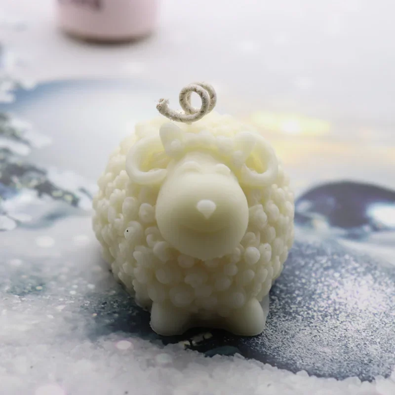 Funny Sheep Silicone Material Handmade Candle Mold DIY 3D Cute Sheep Mould  Candle Making Supplies Mold Home Decoration