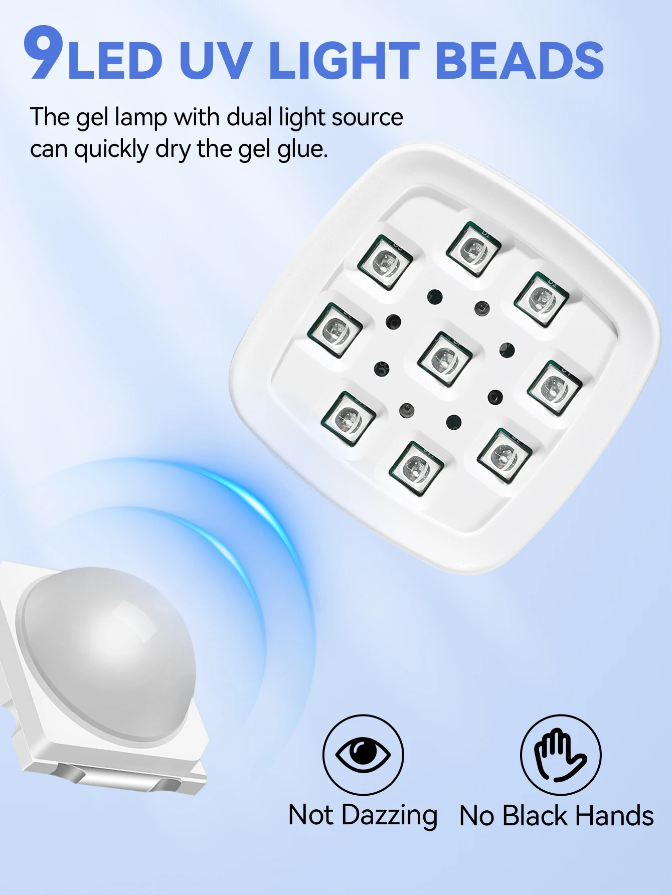 NEW YOKEFELLOW เครื่องอบเล็บ UV LED สำหรับอบเจลทาเล็บและปลายเล็บ แบบชาร์จไร้สาย พร้อมเซ็นเซอร์อัตโนมัติ คอโค้งงอได้