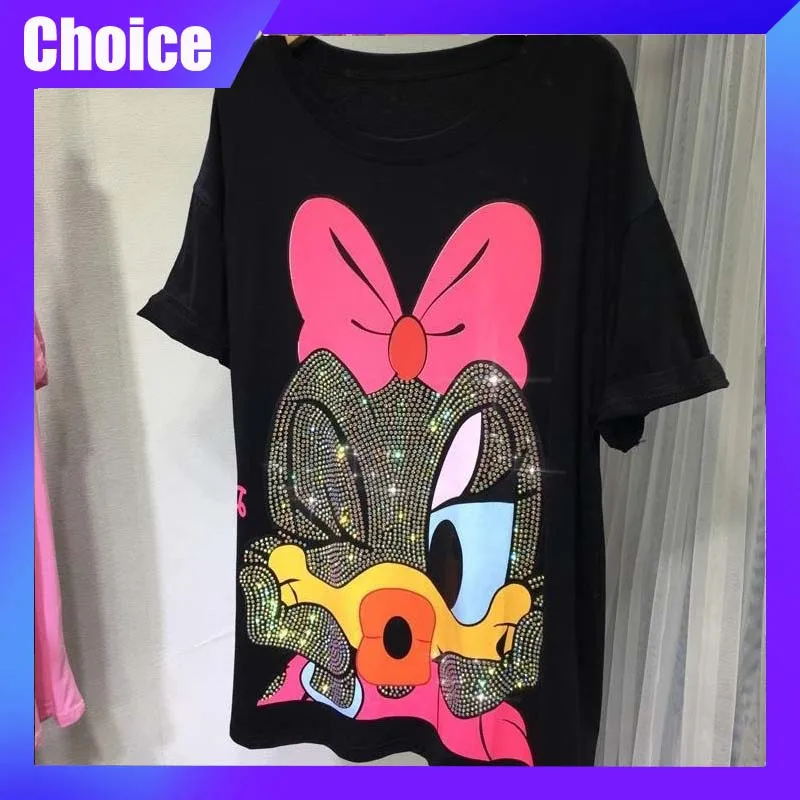 

Disney Daisy Duck T-Shirt Women'S Summer Cartoon Cute Shirt Loose Short-Sleeved Top Casual Fashion Outdoor Clothing Gift Girl