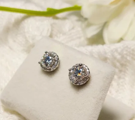 

0.5-1.2 Carat D Color Moissanite Ear Stud Earrings For Women 925 Sterling Silver Sparkling Piercing Earring Fine Jewelry
