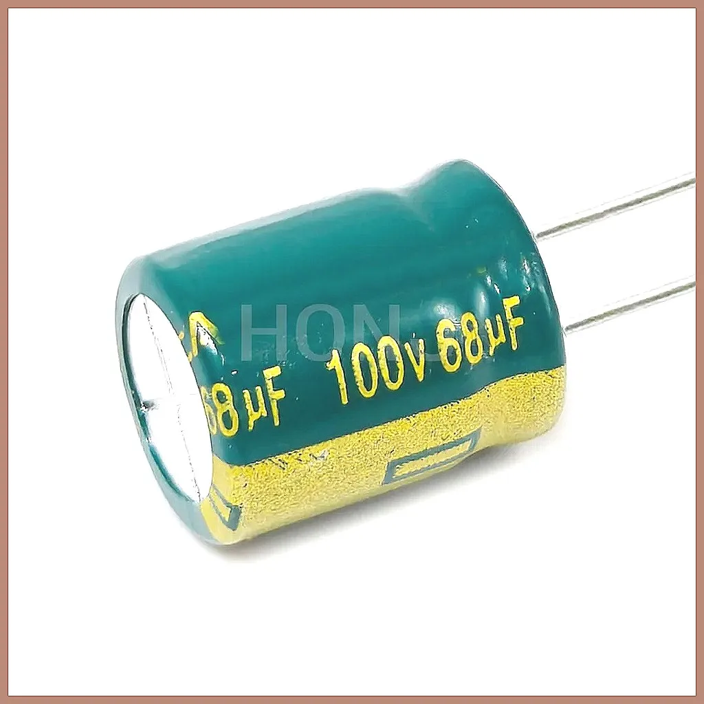 10PCS 100V68uF 10x13mm Aluminum Electrolytic Capacitor 68MFD 100VDC ±20%
