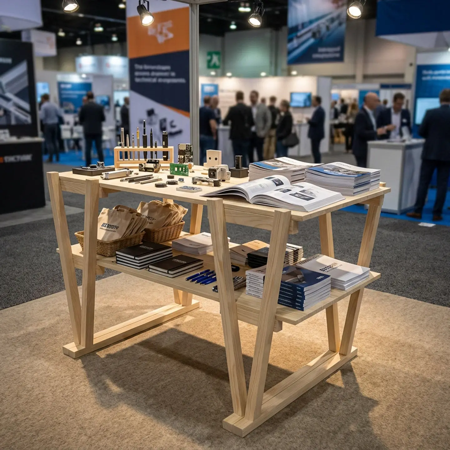 Wooden Display Stand Exhibition  Ornament Display Stand Three-dimensional Table Island Cabinet Commercial Table