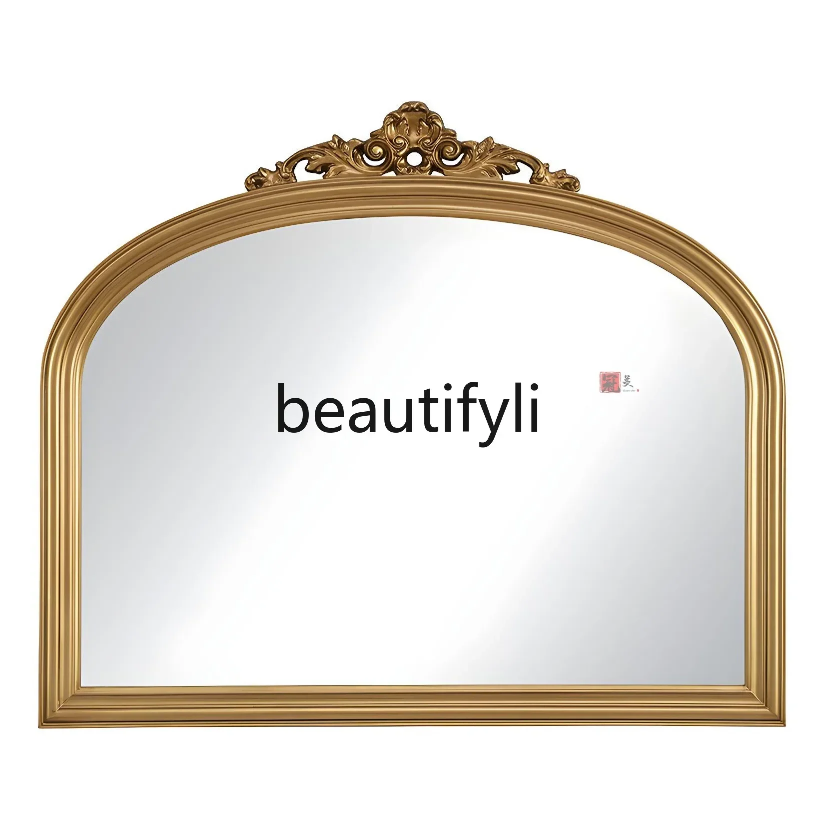03 S51 French engraved bathroom mirror smart bathroom dressing desktop fireplace decoration European retro mirror