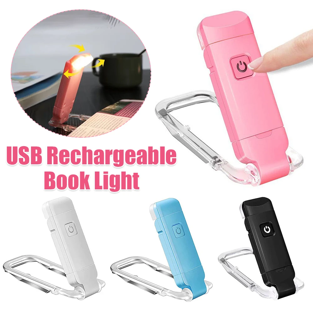 USB قابلة للشحن كتاب ضوء المحمولة كليب على LED القراءة ضوء العناية بالعين كتاب مصباح لمحبي الكتاب #1