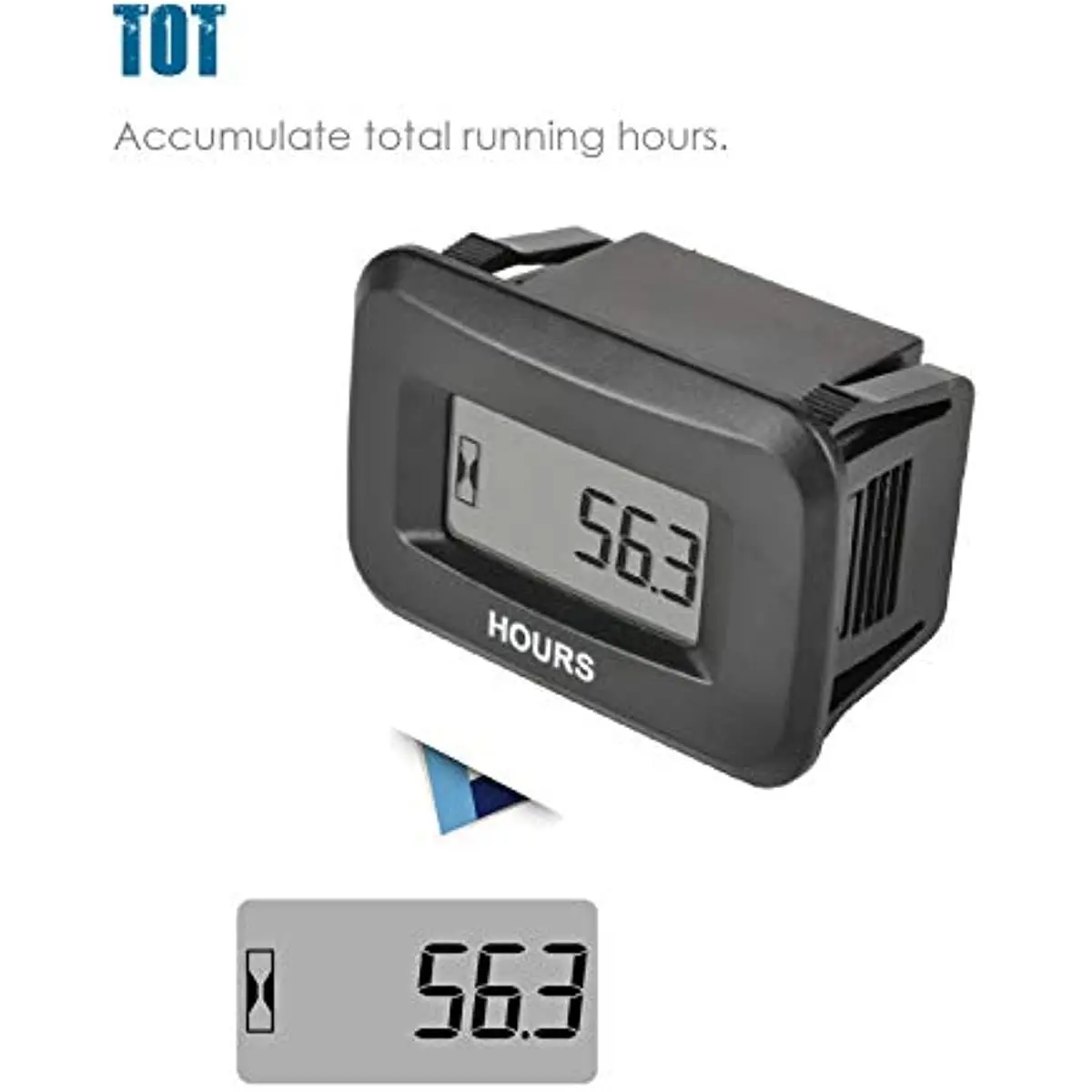 Imagem -02 - Digital Hour Meter Lembrete de Manutenção Volt dc 5v a 60v para Ztr Lawn Mower Trator Gerador Carrinho de Golfe Carro Club