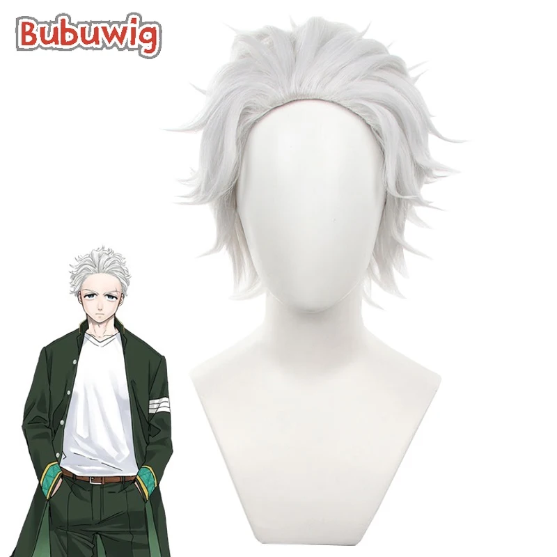 

Bubuwig Synthetic Hair Hajime Umemiya Cosplay Wigs Wind Breaker Hajime Umemiya 30cm Short White Men Party Cos Wig Heat Resistant