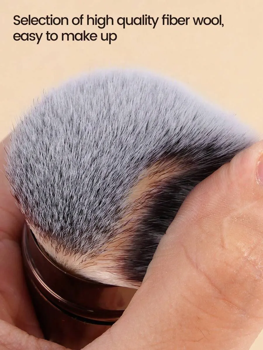 1 Stück professioneller einziehbarer Make-up-Pinsel für das Gesicht, Rougepinsel, Foundation-Pinsel, loser Puderpinsel, synthetisches Haar, ultraweiche Doundat – Detail 7