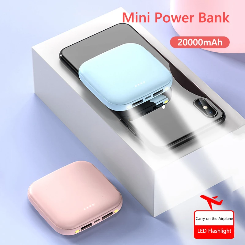 Power Bank 20000mAh Portable Fast Charging Mobile Phone External Battery Powerbank For iPhone 15pro Xiaomi Huawei Mini Poverbank