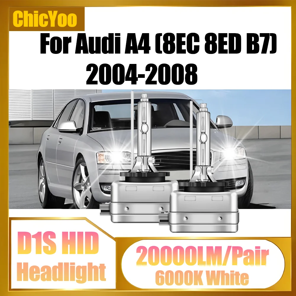 

2PCS 20000LM D1S 35W HID Xenon Lamp Bulbs Car Headlight 12V Auto Lamps 6000K White For Audi A4 (8EC 8ED B7) 2004 2005 2006 2008