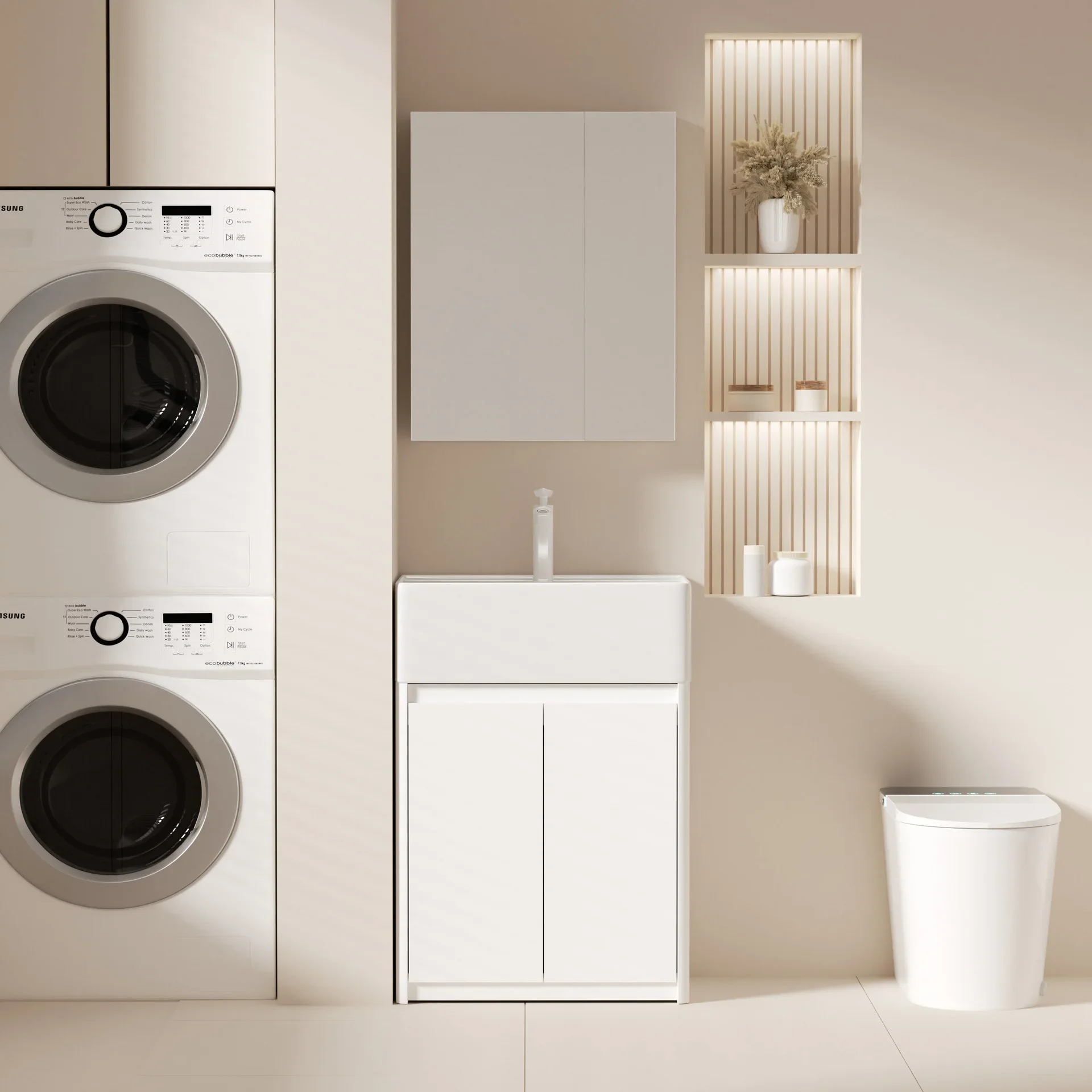 Modern Bathroom Vanity Multifunctional Cabinet Mirror Cabinet Countertop Integrated with Ceramic Sink Bathroom Floor Furniture