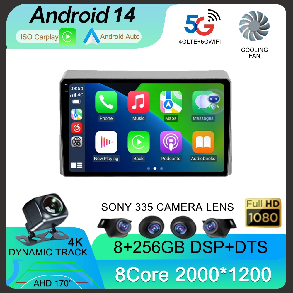 

Android 14 Car Radio For Toyota Hiace XH10 H200 5 Ⅴ 2004 - 2021 Multimedia Video Player Navigation stereo GPS No 2din 2 din dvd