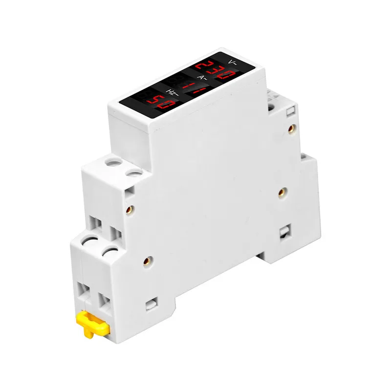 220V Rail Mount Combined Meter AC80-500V Single Phase Digital 3 Display Voltage Current Frequency Tester Board