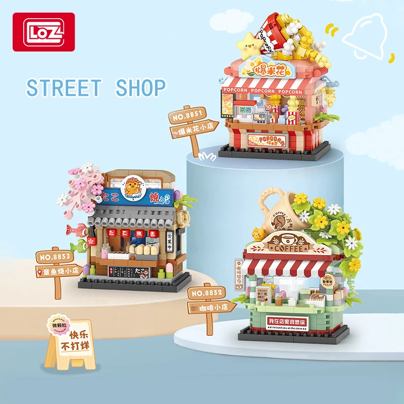 LOZ Mini Creative Street View Coffee House Retail Store Building Blocks City Construction Assembly Model Brick Toy Children Gift