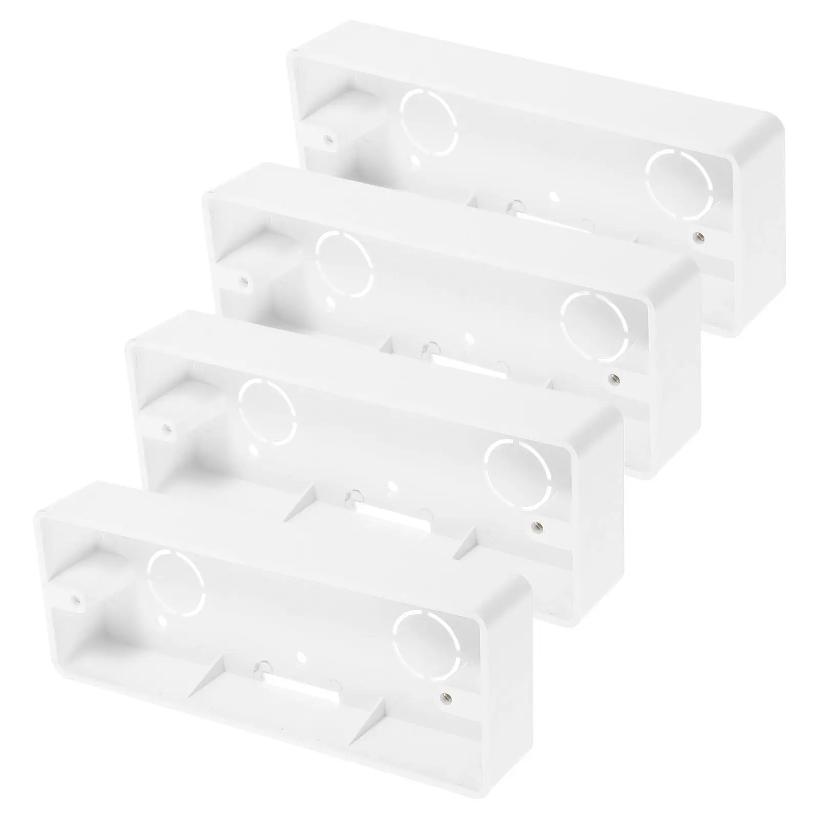 4Pcs Plastic Electrical Junction Box Surface Mount Outlet Box Sturdy Reliable Aesthetic Design Compatible with Switches Sockets