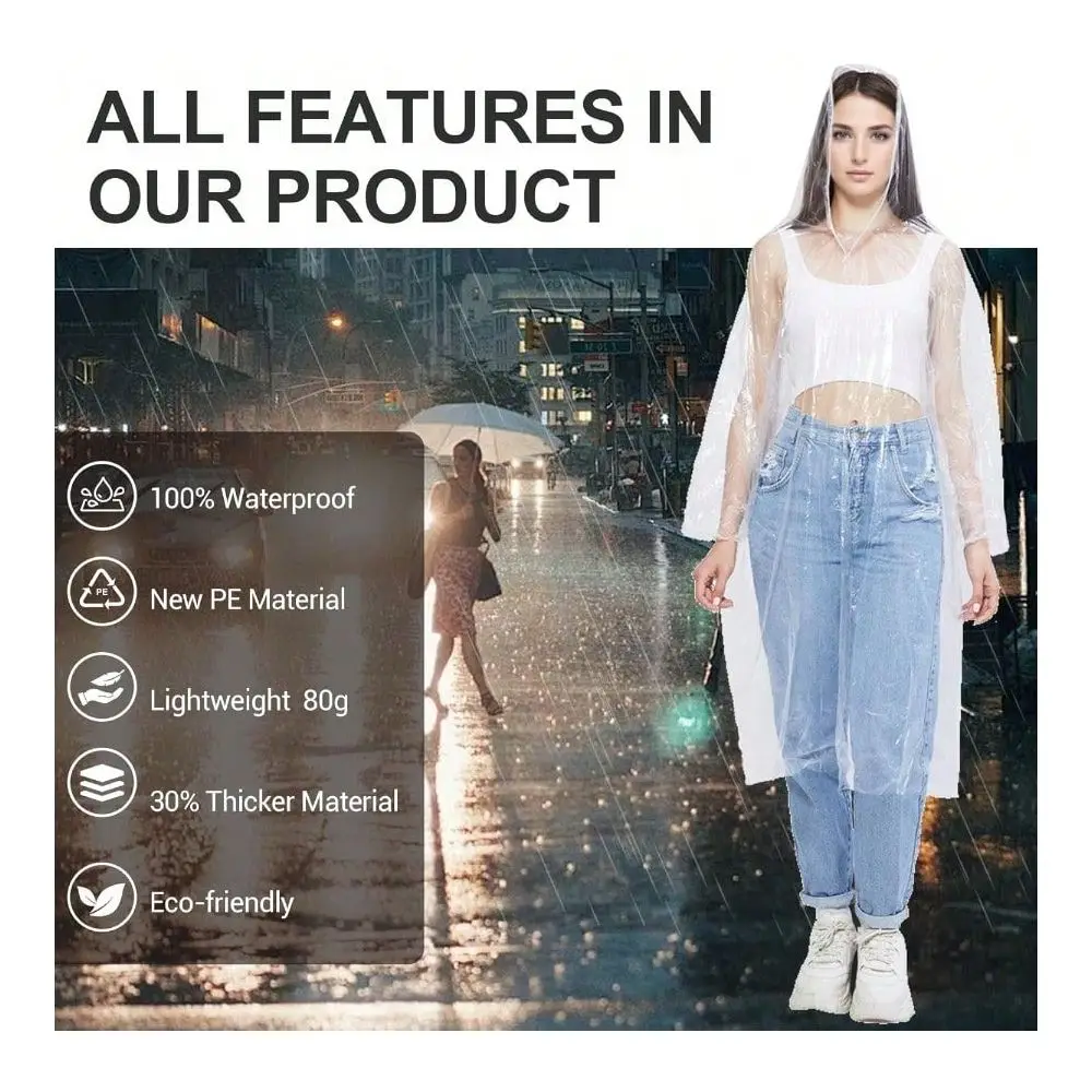 

Disposable Rain Ponchos For Rain Ponchos Family Pack Clear Ponchos Individually Wrapped.