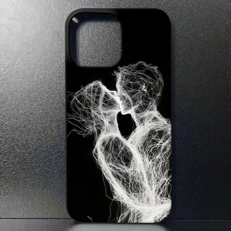 DMAWMJ encantadora pareja funda de teléfono para iphone 16 pro max 15 plus 14 13 11 protección de cámara cubierta de silicona a prueba de golpes para iphone 12