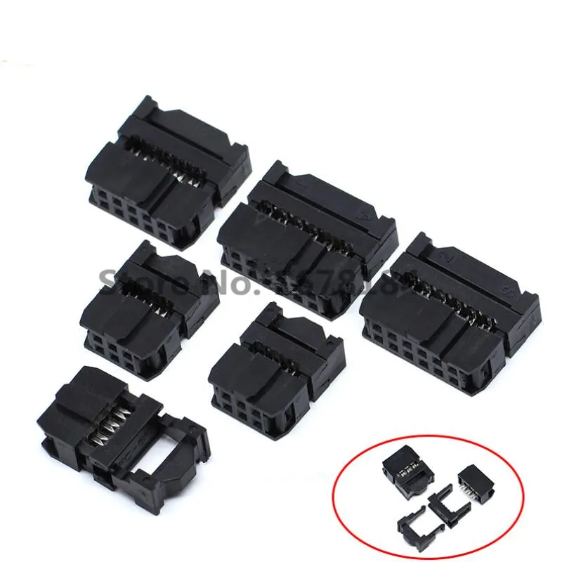 FC-12P IDC 커넥터: 2.54mm 피치, 듀얼 레이어, 10세트 구성으로 전자 설계의 필수 아이템