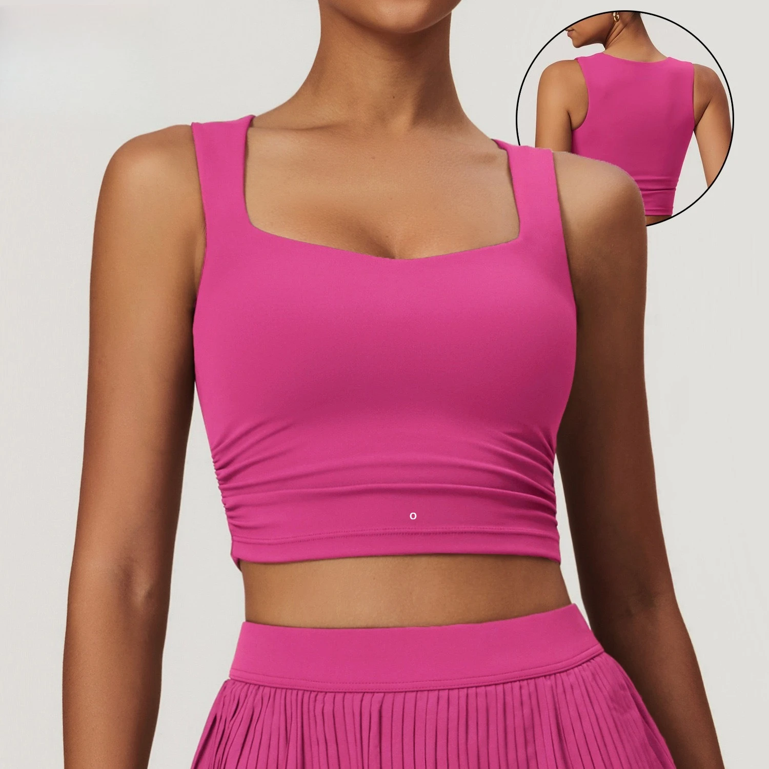 

Nuevo chaleco ajustado con cuello cuadrado para mujer, Top Sexy de 9 colores a la moda, Top sin mangas con tirantes negro