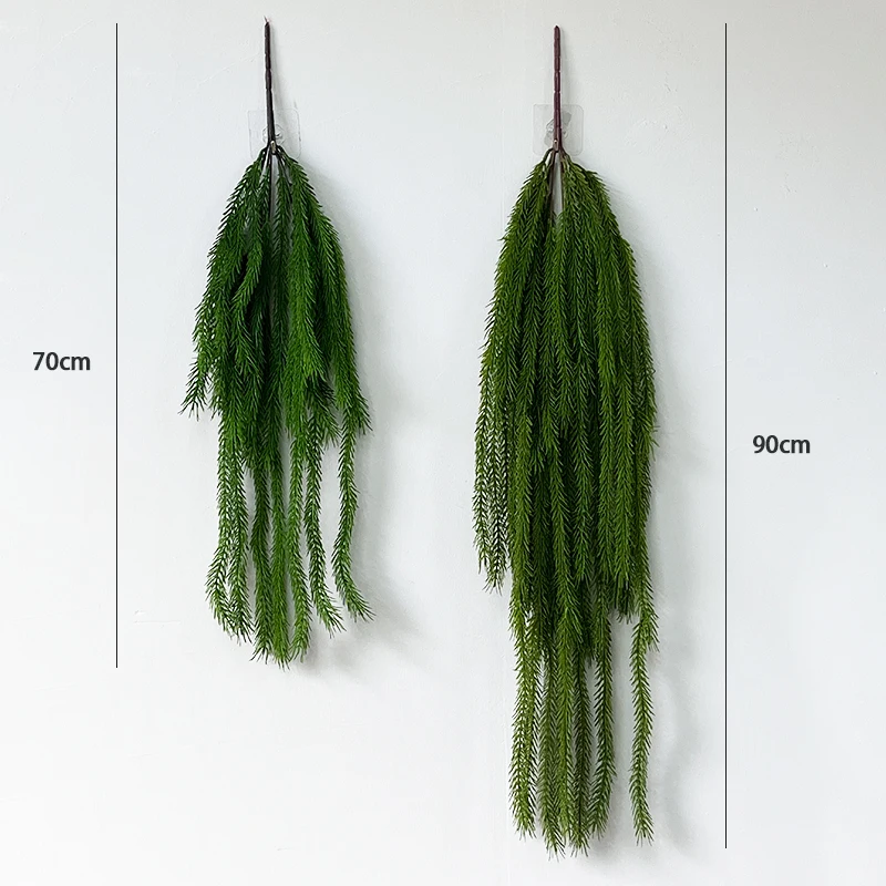 70-90cm Artificial Plants Vines Wall Hanging Accessories Wolf Tail Fern PVC Fake Green Plants for Home Garden Wall Decoration