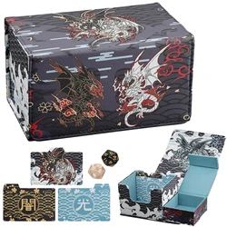 100+ deck box Blue Eye White Dragon trading cards storage box yugioh YGO, Cards Box Comes With 3 Pieces Of Leather Divider Cards