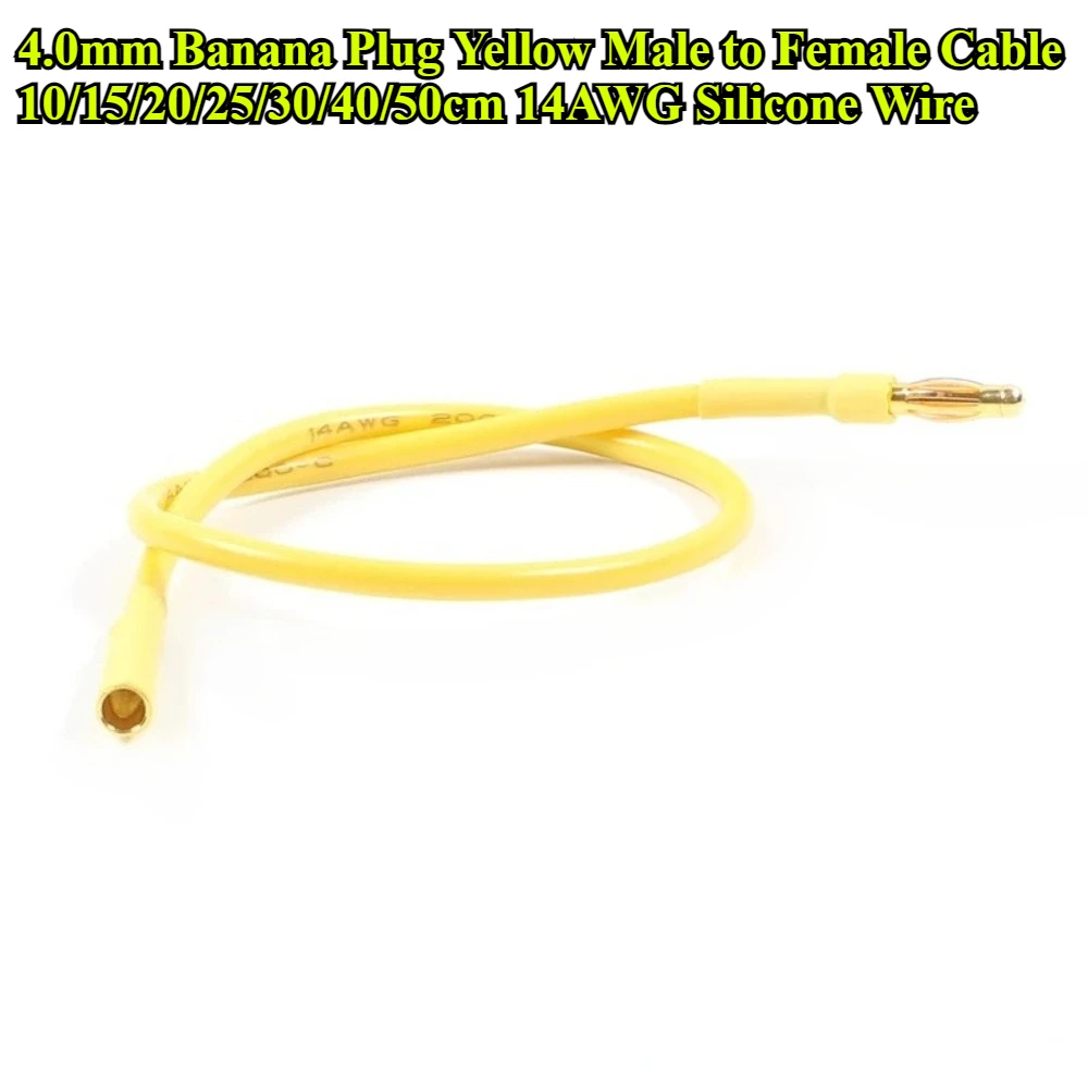 10/15/20/25/30/40/50CM Motor Extension Cable 4.0mm Banana Plug Connector 14AWG Silicone Wire For RC Drone Motor ESC DIY Parts