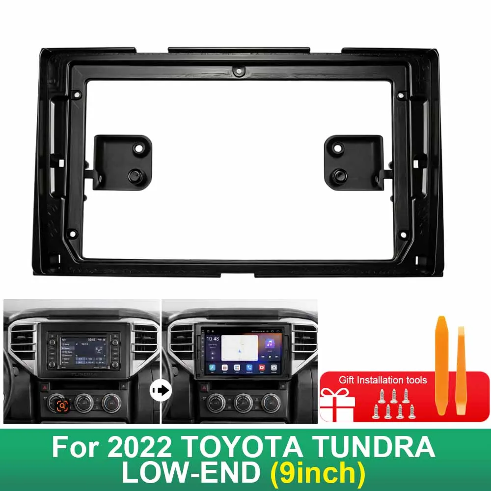 9 Inch Car Radio Fascia Frame For Toyota Tundra 2022 Low-End Android Stereo Dashboard Panel Trim Kit