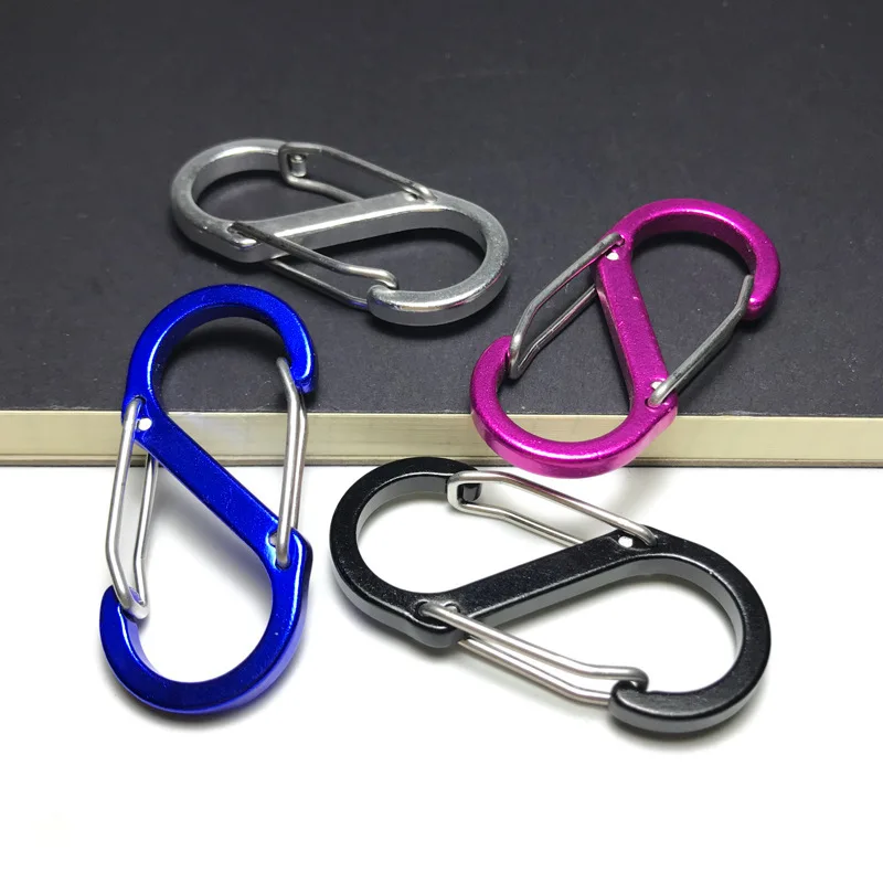 

10pcs Carabiner for Keys Chain Mini Gourd-Shaped Aluminum Alloy Keychain Clip Hook Lock Travel Hiking Camping